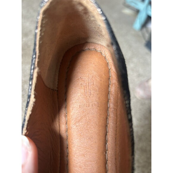 Frye Shoes Women's 7.5 B Carson Ballet Flats Comfort Round Toe Leather Gunmetal - Picture 3 of 7